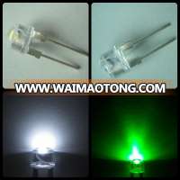 high power white yellow green 0.5w 8mm straw hat led